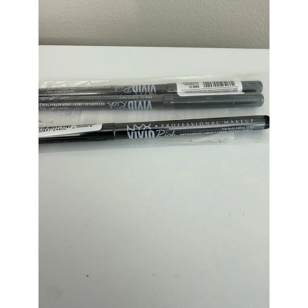 NYX Vivid Rich Mechanical Liner Women 0.009oz Always Onyx Black Lot of 3 NWT